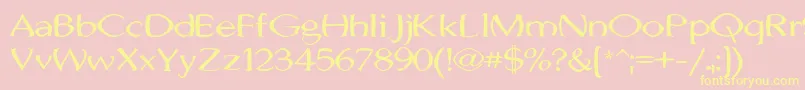 JhunwestConvex-fontti – keltaiset fontit vaaleanpunaisella taustalla