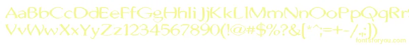 Czcionka JhunwestConvex – żółte czcionki na białym tle
