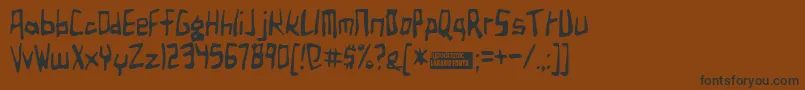Birdland-Schriftart – Schwarze Schriften auf braunem Hintergrund