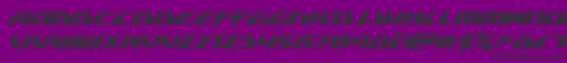フォントGlobaldynamicslaserital – 紫の背景に黒い文字