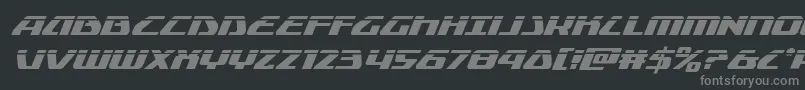 フォントGlobaldynamicslaserital – 黒い背景に灰色の文字