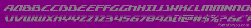 フォントGlobaldynamicslaserital – 紫の背景に灰色の文字