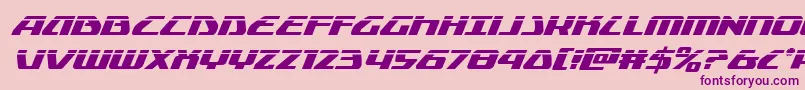 Globaldynamicslaserital Font – Purple Fonts on Pink Background