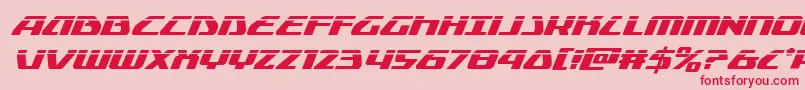 フォントGlobaldynamicslaserital – ピンクの背景に赤い文字