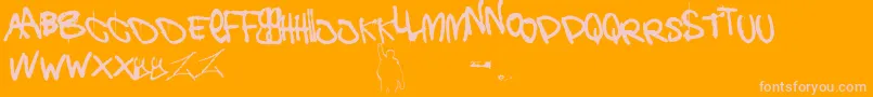 TheBattle Font – Pink Fonts on Orange Background