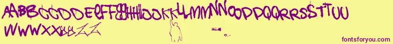 TheBattle Font – Purple Fonts on Yellow Background