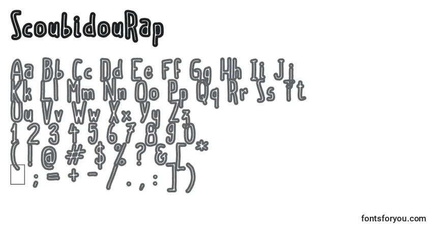 Шрифт ScoubidouRap – алфавит, цифры, специальные символы