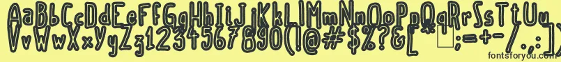 ScoubidouRap Font – Black Fonts on Yellow Background