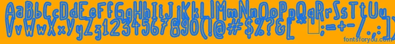 ScoubidouRap Font – Blue Fonts on Orange Background