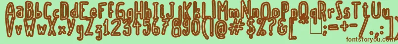 ScoubidouRap Font – Brown Fonts on Green Background