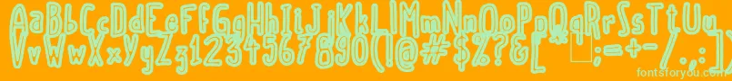 ScoubidouRap Font – Green Fonts on Orange Background