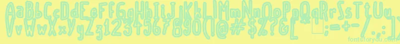 ScoubidouRap Font – Green Fonts on Yellow Background