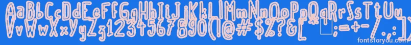 ScoubidouRap Font – Pink Fonts on Blue Background