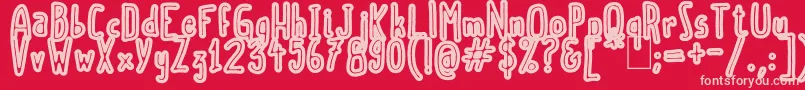 ScoubidouRap Font – Pink Fonts on Red Background