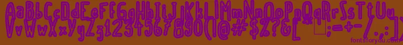 ScoubidouRap Font – Purple Fonts on Brown Background