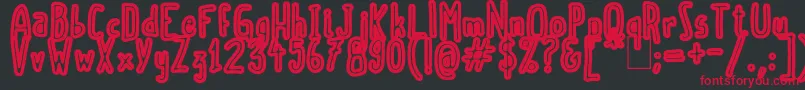 ScoubidouRap Font – Red Fonts on Black Background