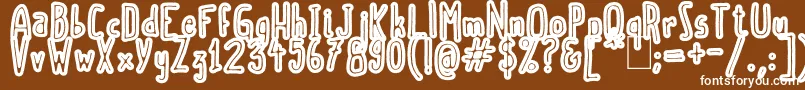 ScoubidouRap Font – White Fonts on Brown Background