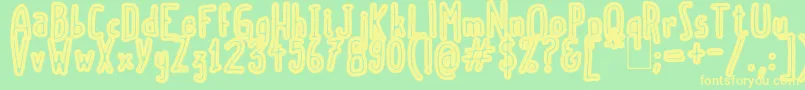 ScoubidouRap Font – Yellow Fonts on Green Background