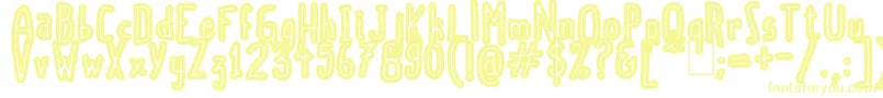 ScoubidouRap Font – Yellow Fonts on White Background