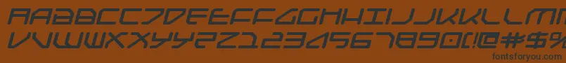 フォントFederapolisExpandedBoldItalic – 黒い文字が茶色の背景にあります