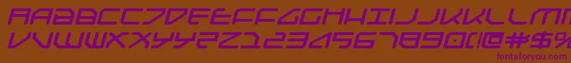 FederapolisExpandedBoldItalic Font – Purple Fonts on Brown Background