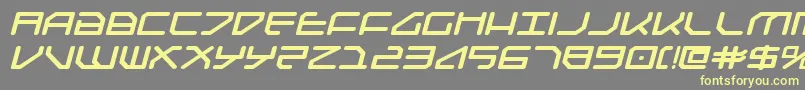Weitere Informationen zur FederapolisExpandedBoldItalic-Schriftart FederapolisExpandedBoldItalic-Schriftart – Gelbe Schriften auf grauem Hintergrund