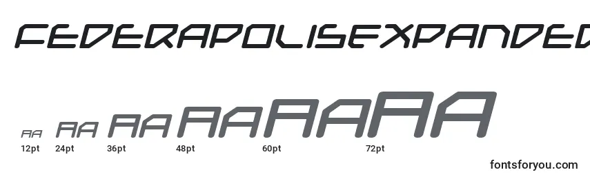 FederapolisExpandedBoldItalic Font Sizes