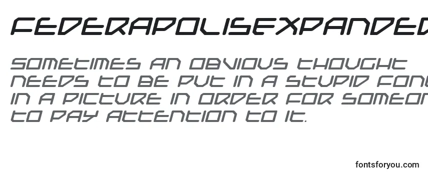 FederapolisExpandedBoldItalic-fontti