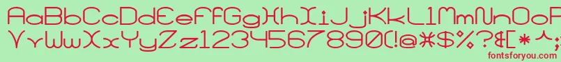 フォントSantamonicamf – 赤い文字の緑の背景