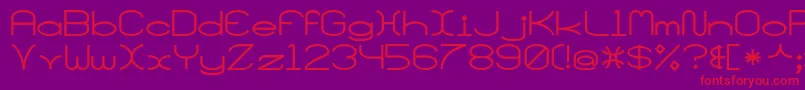 フォントSantamonicamf – 紫の背景に赤い文字