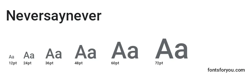 Neversaynever Font Sizes