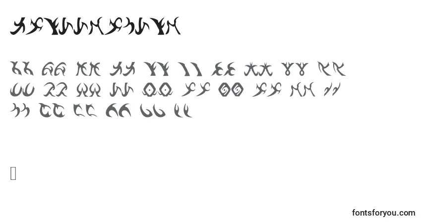 A fonte DrennSRunes – alfabeto, números, caracteres especiais