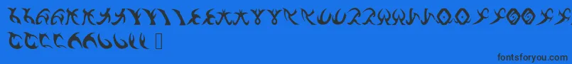 Czcionka DrennSRunes – czarne czcionki na niebieskim tle