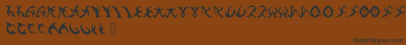 Czcionka DrennSRunes – czarne czcionki na brązowym tle