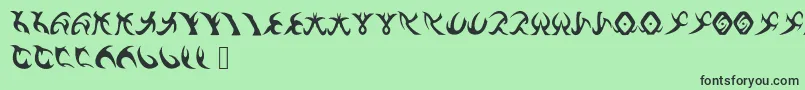 フォントDrennSRunes – 緑の背景に黒い文字