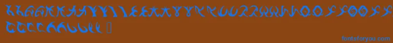 フォントDrennSRunes – 茶色の背景に青い文字