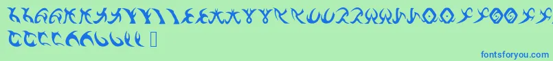 DrennSRunes Font – Blue Fonts on Green Background