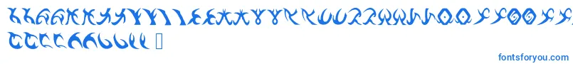 DrennSRunes-Schriftart – Blaue Schriften auf weißem Hintergrund