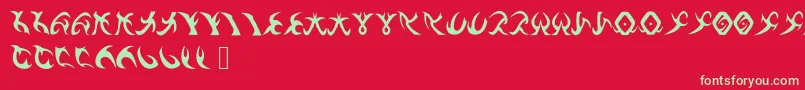 DrennSRunes-fontti – vihreät fontit punaisella taustalla