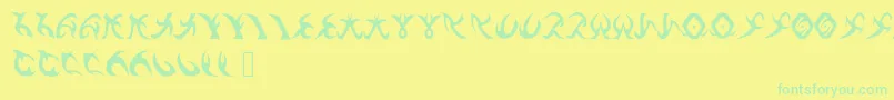 DrennSRunes Font – Green Fonts on Yellow Background