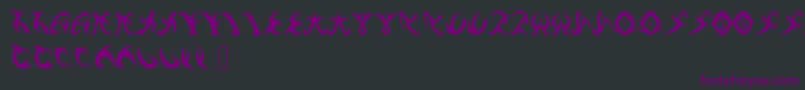 Fonte DrennSRunes – fontes roxas em um fundo preto