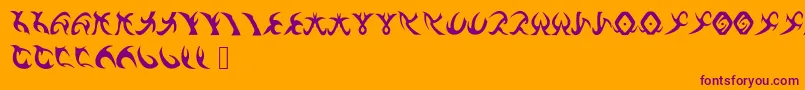 DrennSRunes-fontti – violetit fontit oranssilla taustalla