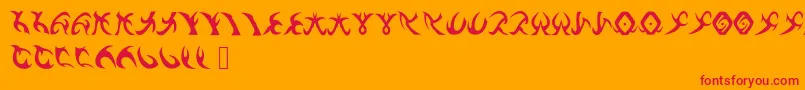 DrennSRunes-Schriftart – Rote Schriften auf orangefarbenem Hintergrund