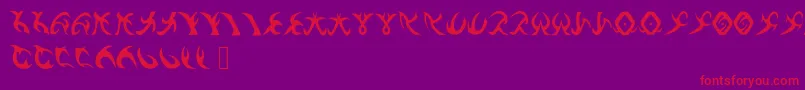 DrennSRunes Font – Red Fonts on Purple Background