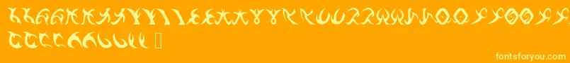 Fonte DrennSRunes – fontes amarelas em um fundo laranja