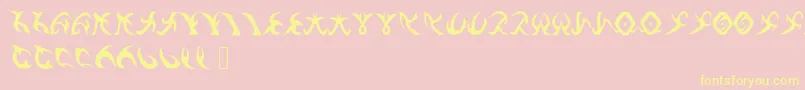 DrennSRunes-Schriftart – Gelbe Schriften auf rosa Hintergrund