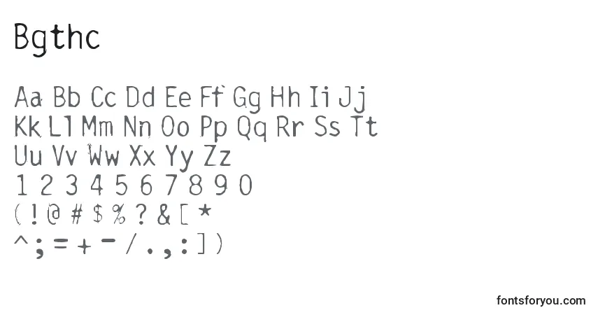 Schriftart Bgthc – Alphabet, Zahlen, spezielle Symbole