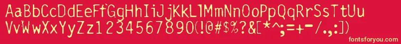 Bgthc Font – Yellow Fonts on Red Background