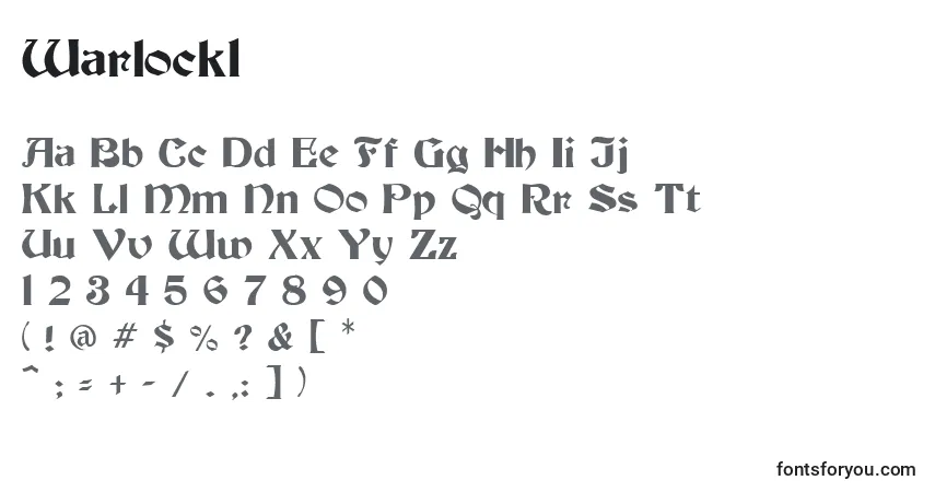 Schriftart Warlock1 – Alphabet, Zahlen, spezielle Symbole