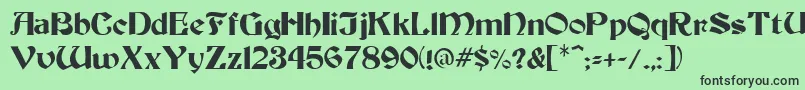 Warlock1 Font – Black Fonts on Green Background
